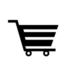 Shopping cart silhouette icon. Vector.