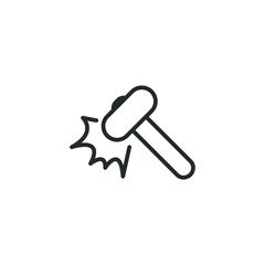 simple vector icon hammer editable. isolated on white background. 