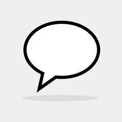 Callout icon with isolated shadow on gray background. Vector.