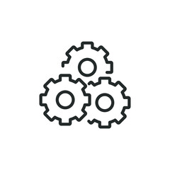 simple vector icon gear editable. isolated on white background. 