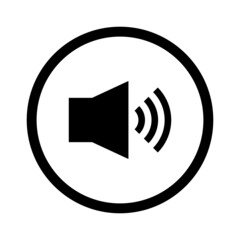 Volume icon in a round circle. Vector.