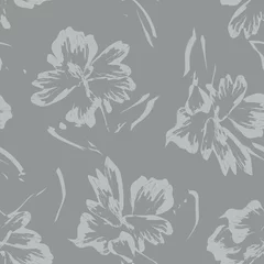 Fototapete Grau Blumenbürste streicht nahtlosen Muster-Hintergrund