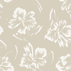 Floral penseelstreken naadloze patroon achtergrond