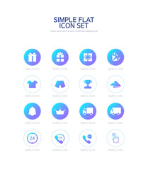 Simple gradient background flat icon. 
