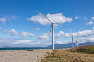 Beautiful Windmills landscape at Ilocos norte