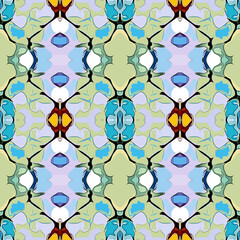Abstract retro geometric seamless pattern