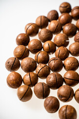 macadamia nut on white background