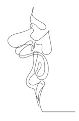 Smoke. Curls of cigarette smoke. Steam cloud. Continuous line drawing illustration.