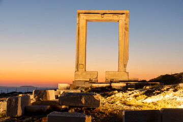 The Temple of  Apollon (Portara) in Naxos City, Naxos, Greece