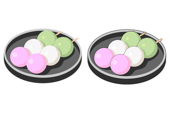 お盆の上の三色団子