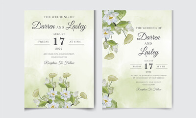Fototapeta na wymiar Beautiful watercolor lotus flower invitation card template.