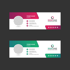 Email signature or email footer design template and personal social media cover with an author photo place, Business email signature template