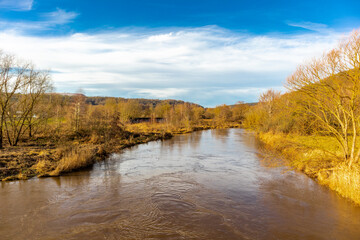 Historische Werrabrücke an der Grenze zwischen Thüringen und Hessen bei Vacha 