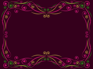 Victorian frame with swirls. Ornament in the Art Nouveau style. Vintage decorative art deco frame. Create a template for invitations, flyers and greeting cards. 1920s style Vector illustration