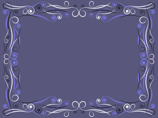 Victorian frame with swirls. Ornament in the Art Nouveau style. Vintage decorative art deco frame. Create a template for invitations, flyers and greeting cards. 1920s style Vector illustration