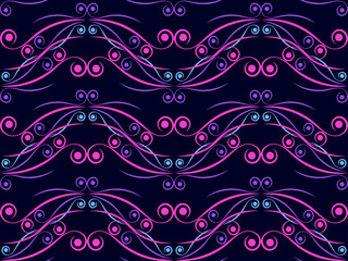 Art deco seamless pattern with swirls. Vintage background in the Art Nouveau style of the 1920s - 1930s. Linear art. Design for wallpaper, wrapping paper and fabric printing. Vector illustration