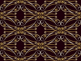 Art deco seamless pattern with swirls. Vintage background in the Art Nouveau style of the 1920s - 1930s. Linear art. Design for wallpaper, wrapping paper and fabric printing. Vector illustration