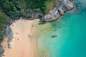 Aerial view of Nai Harn beach in Phuket, Thailand
