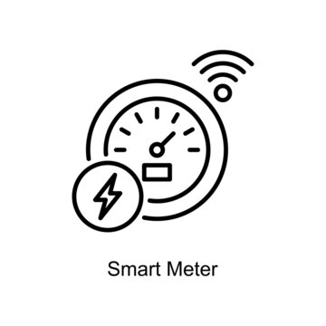 Smart Meter Vector Outline Icon Design Illustration. Internet Of Things Symbol On White Background EPS 10 File