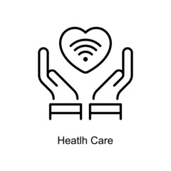 Obraz premium Health Care vector outline Icon Design illustration. Internet of Things Symbol on White background EPS 10 File