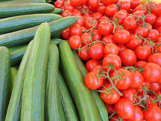 tomatoes and cucumbers