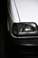 the headlight of a classic car