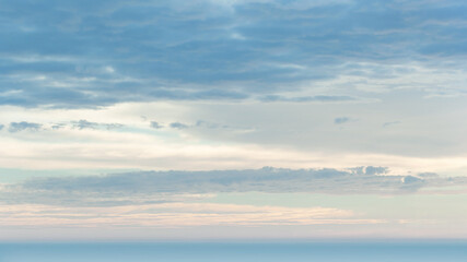 Panorama evening sky with clouds