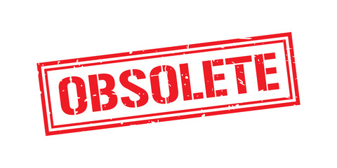 Obsolete word stamp symbol isolated on white background. Grunge red rubber stamps sign.