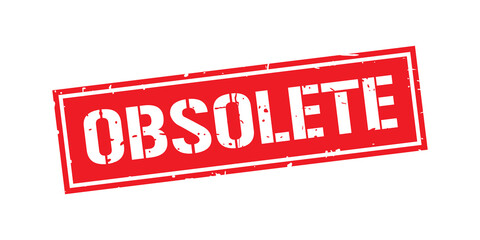 Grunge red obsolete word square stamp sign isolated on white background