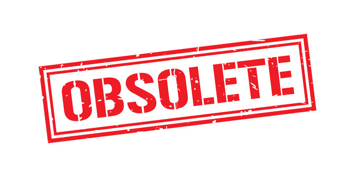 Obsolete word stamp symbol isolated on white background. Grunge red rubber stamps sign.