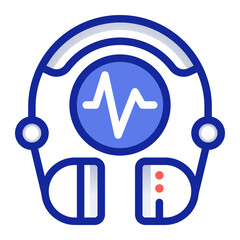 headset device icon and sound wave symbol