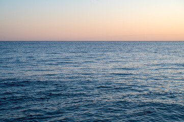 Mediterranean seascape in winter at sunset