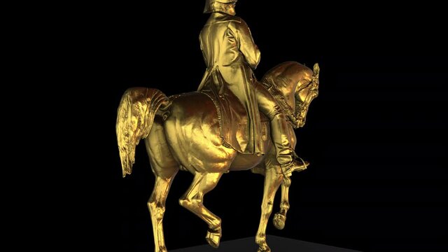 Napoleon - rotation spin around - 3d animation model on a black background