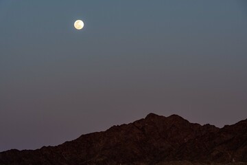 A bright full moon in Yuma, Arizona