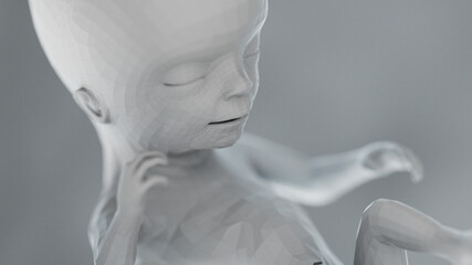 Fototapeta premium 3d rendered illustration of an abstract human fetus - week 14