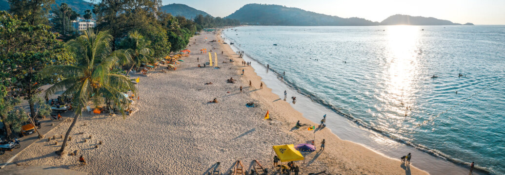 Sunset view in Patong beach in Phuket Province, Thailand