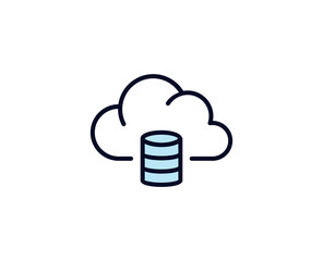 Database line icon. High quality outline symbol for web design or mobile app. Thin line sign for design logo. Color outline pictogram on white background