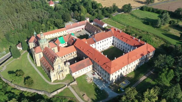 The Baroque Abbey of Kladruby is a large Benedictine monastery, first cited 1115. Kladruby monastery, a national cultural monument, Czech Republic