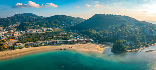 Aerial view in Patong beach in Phuket Province, Thailand