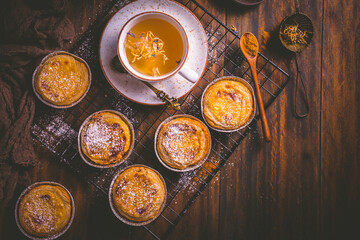 Pastel de nata - traditional Portuguese egg custard tart pastry