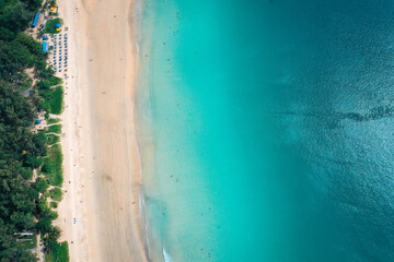 Aerial view of Nai Harn beach in Phuket, Thailand