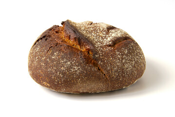 Rye bread on a white background
