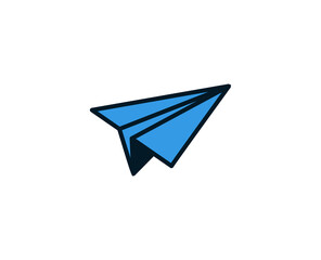 Paper airplane line icon. Vector symbol in trendy flat style on white background. Commerce sing for design.
