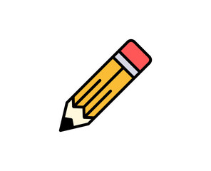 Pencil line icon. High quality outline symbol for web design or mobile app. Thin line sign for design logo. Color outline pictogram on white background