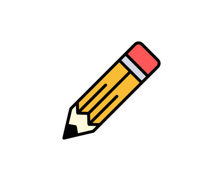 Pencil line icon. High quality outline symbol for web design or mobile app. Thin line sign for design logo. Color outline pictogram on white background