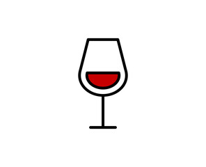 Glass flat icon. Single high quality outline symbol for web design or mobile app.  Holidays thin line signs for design logo, visit card, etc. Outline pictogram EPS10