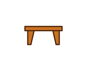Table flat icon. Single high quality outline symbol for web design or mobile app.  House thin line signs for design logo, visit card, etc. Outline pictogram EPS10
