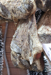 pork cheek pads hanging for sale