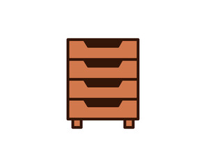Cabinet line icon. Vector symbol in trendy flat style on white background. Office sing for design.