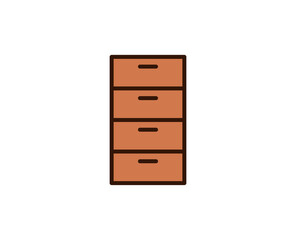 Cabinet line icon. Vector symbol in trendy flat style on white background. Office sing for design.